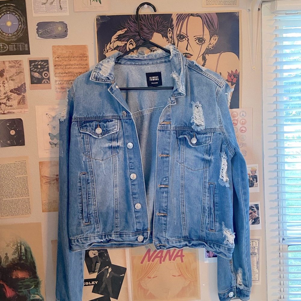 distressed jean jacket
